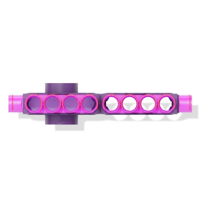Skrzynka rozdzielcza dwumodułowa przelotowa 160mm, 20x75mm + uszczelki modułowe 2kpl + uszczelki fi 75 20szt + zapinki strong 20szt